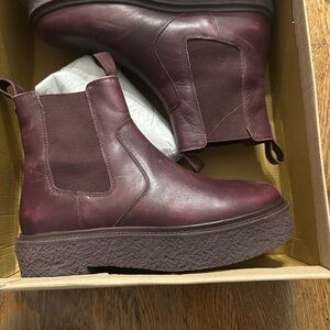 Free People Burgundy Ankle Boots